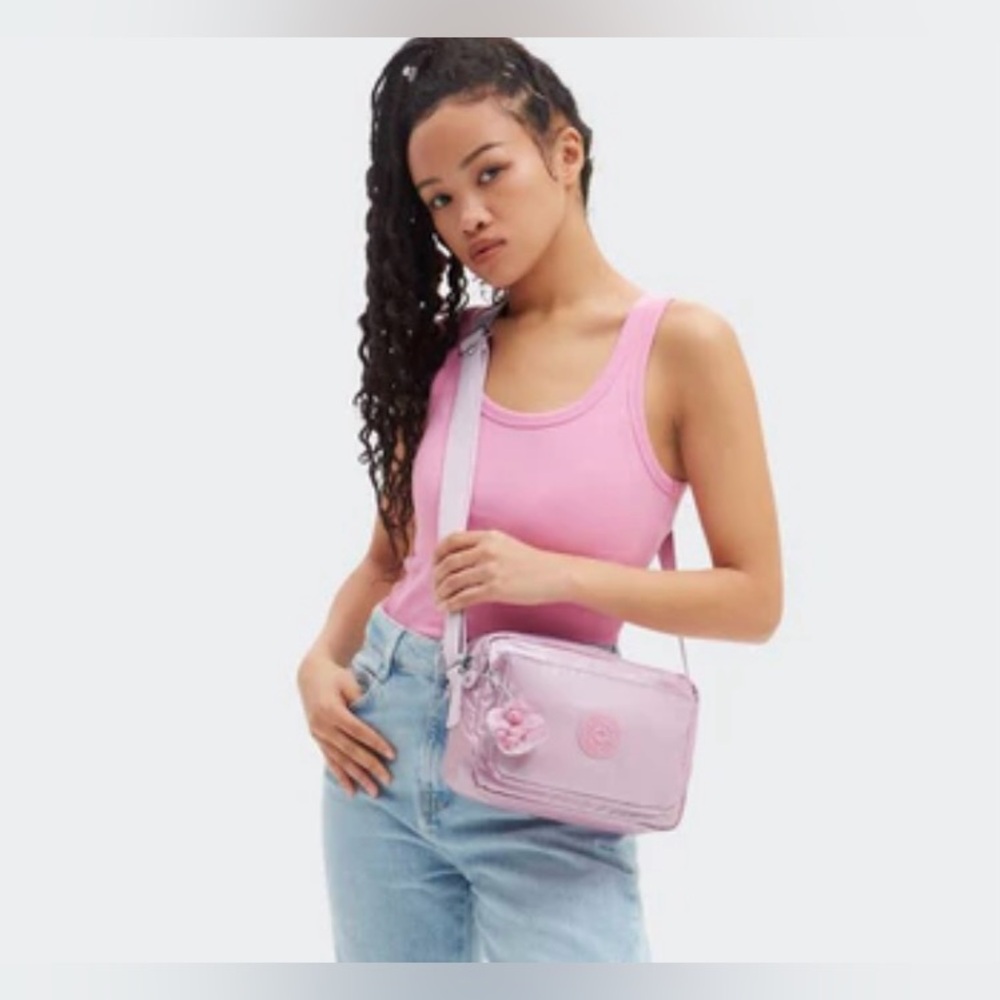 New🦍KIPLINGAbanu Convertible Bag body cross. Pink